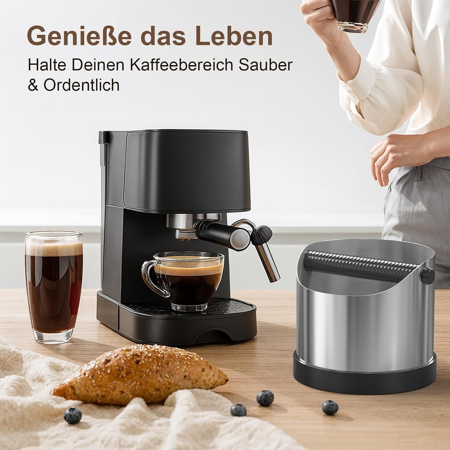 Abklopfbehälter mit abnehmbarer Schlagstange & rutschfester Basis