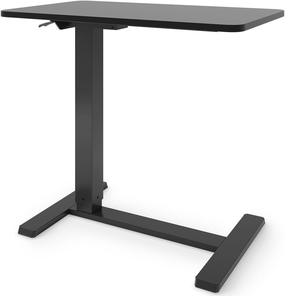 Mobiler höhenverstellbarer Beistelltisch auf Rollen, 71 x 40 cm Schwarz