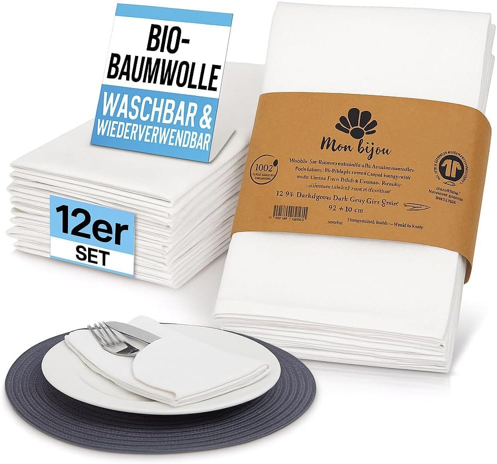 12er-Set Stoffservietten, 45 x 45 cm (12er Set) 1) Weiß
