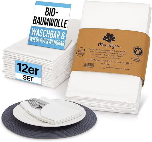 12er-Set Stoffservietten, 45 x 45 cm (12er Set) 1) Weiß