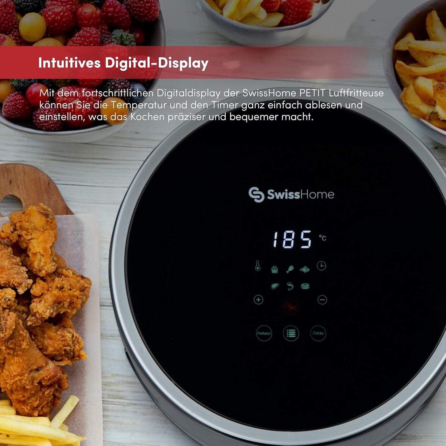 SH-6704 Heissluftfritteuse, 2.5L- Digitales Display