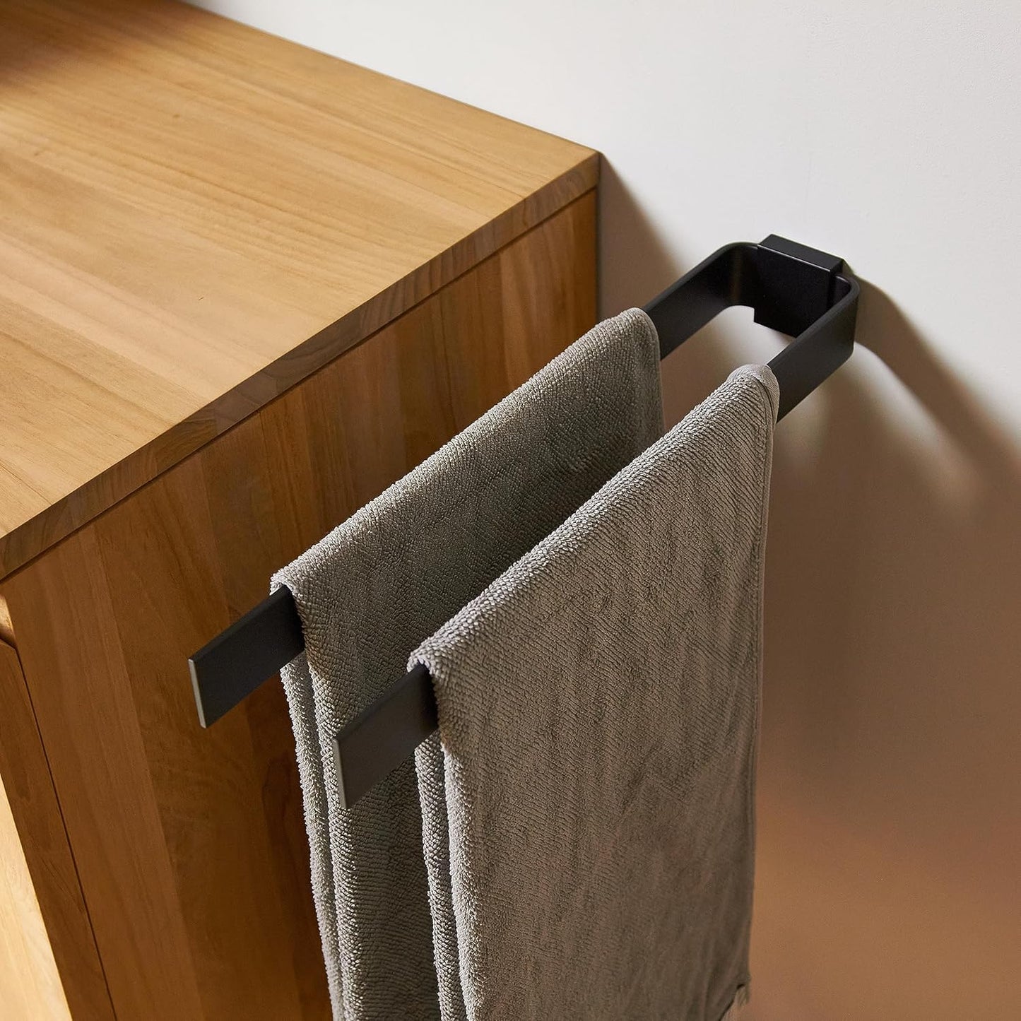 Handtuchhalter zweiarmig, Matt Schwarz