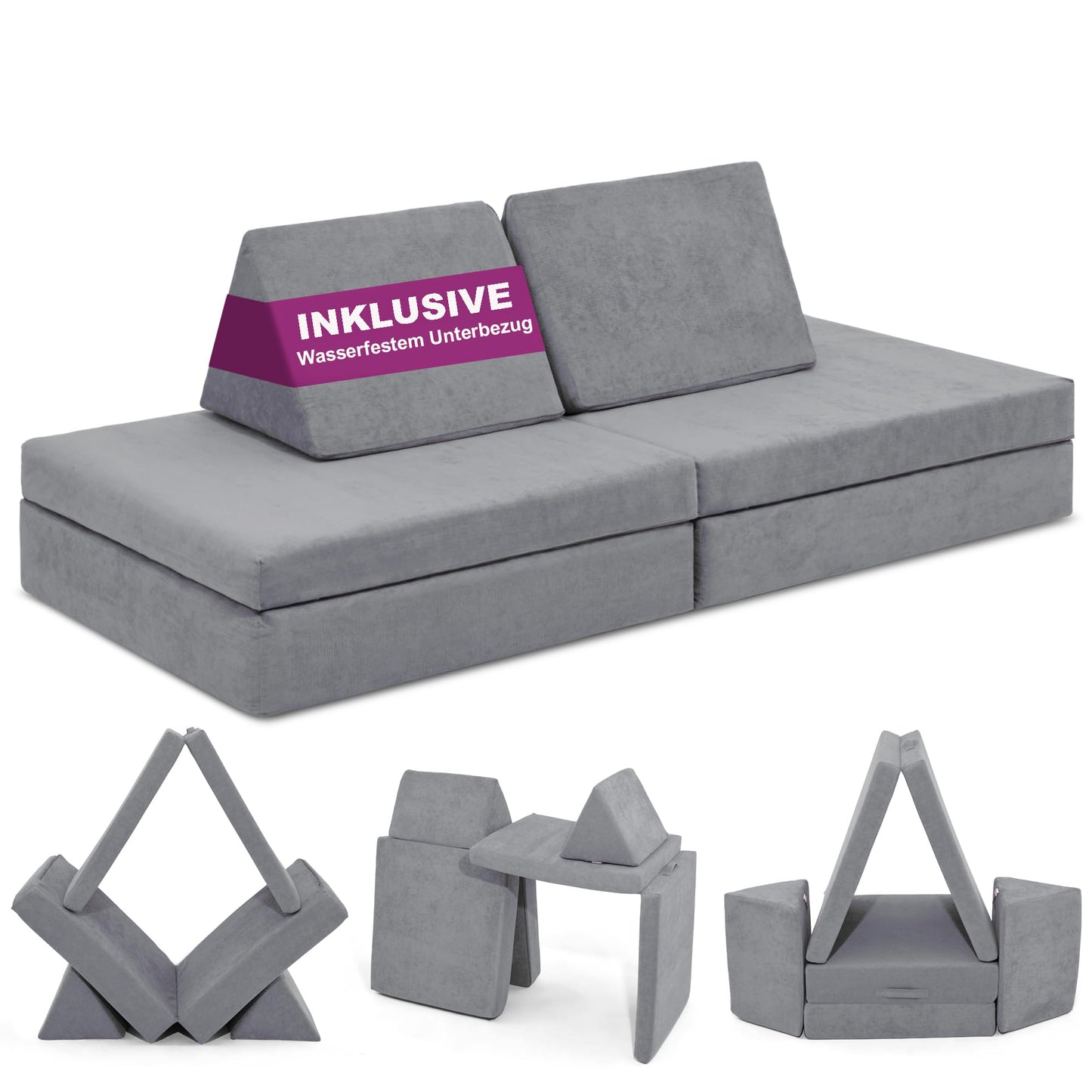 Spielsofa für Kinder, Delfingrau