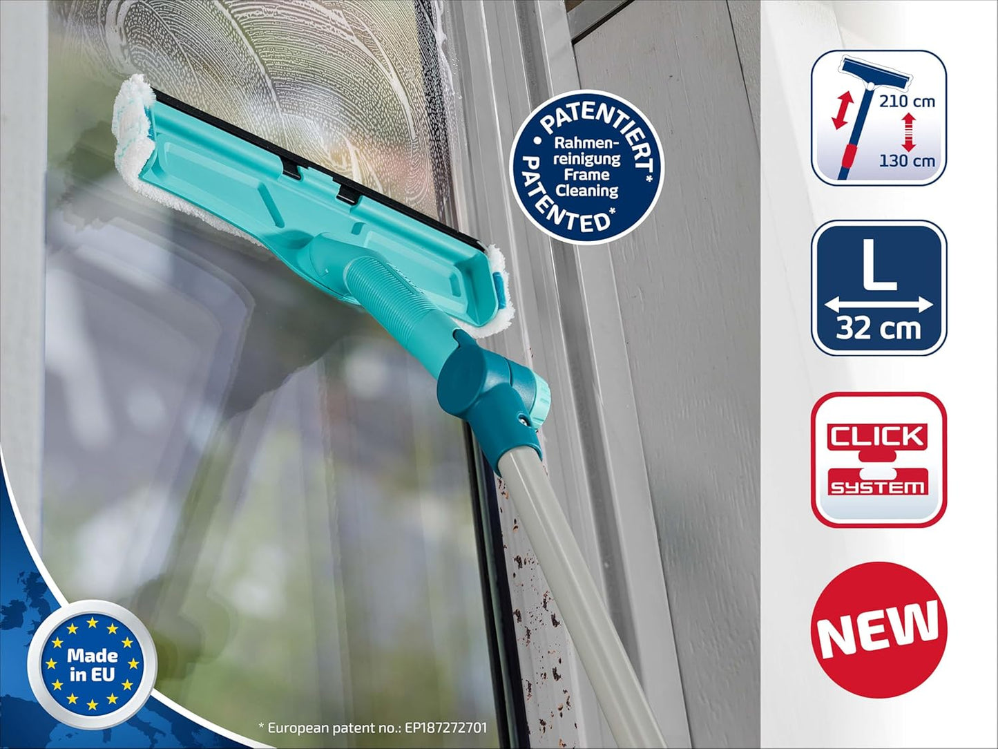 Fensterwischer mit Teleskopstiel, Fensterwischer inkl. Teleskopstiel Grösse L