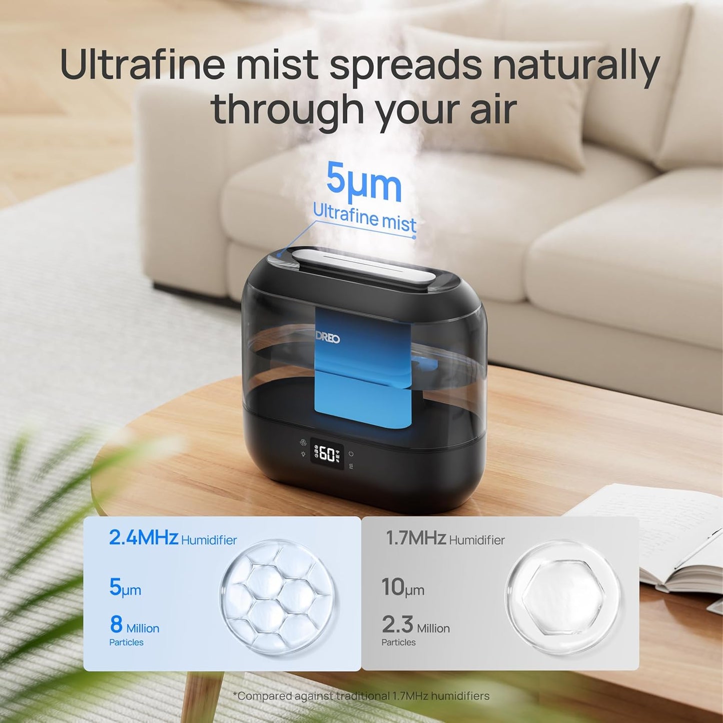 Smart Luftbefeuchter, Schwarz 4L