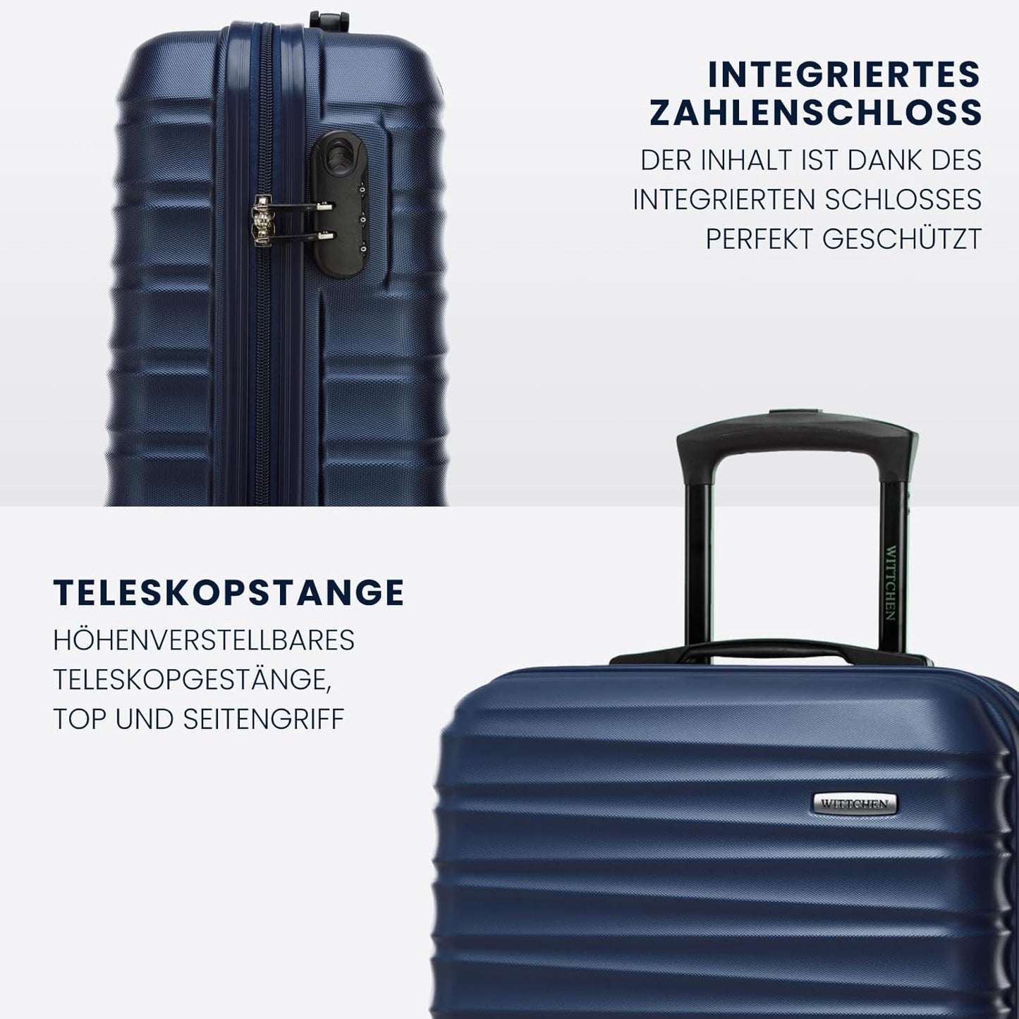 3-teiliges Koffer-Set, Dunkelblau Koffer-Set 3tlg.
