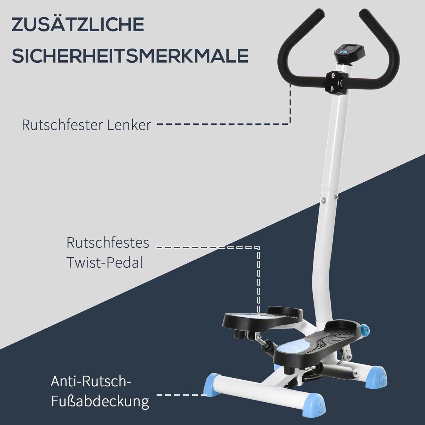 Steppmaschine Stahl, ABS Blau+Schwarz, Blau+Schwarz