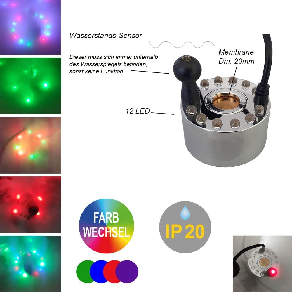 LED Vernebler mit Trafo und Farbwechsel