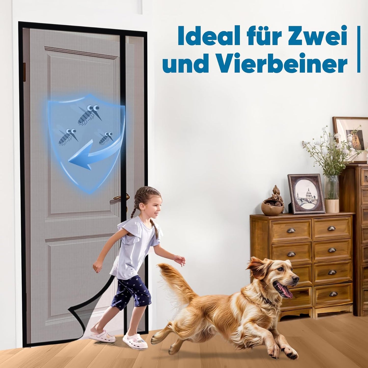 Fliegengitter Magnetvorhang für Türen (85x205cm), 85x205cm