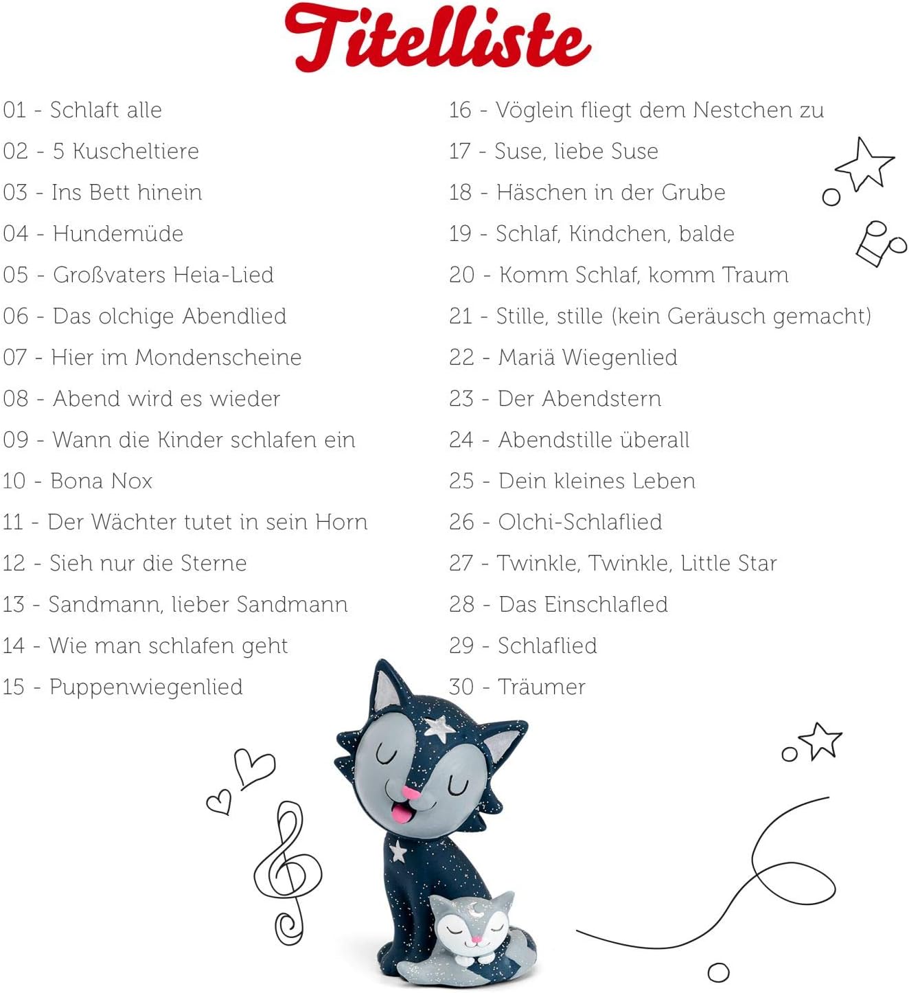 Hörfigur für Toniebox: 30 Lieblings-Schlaflieder 2, Schlaflieder 2