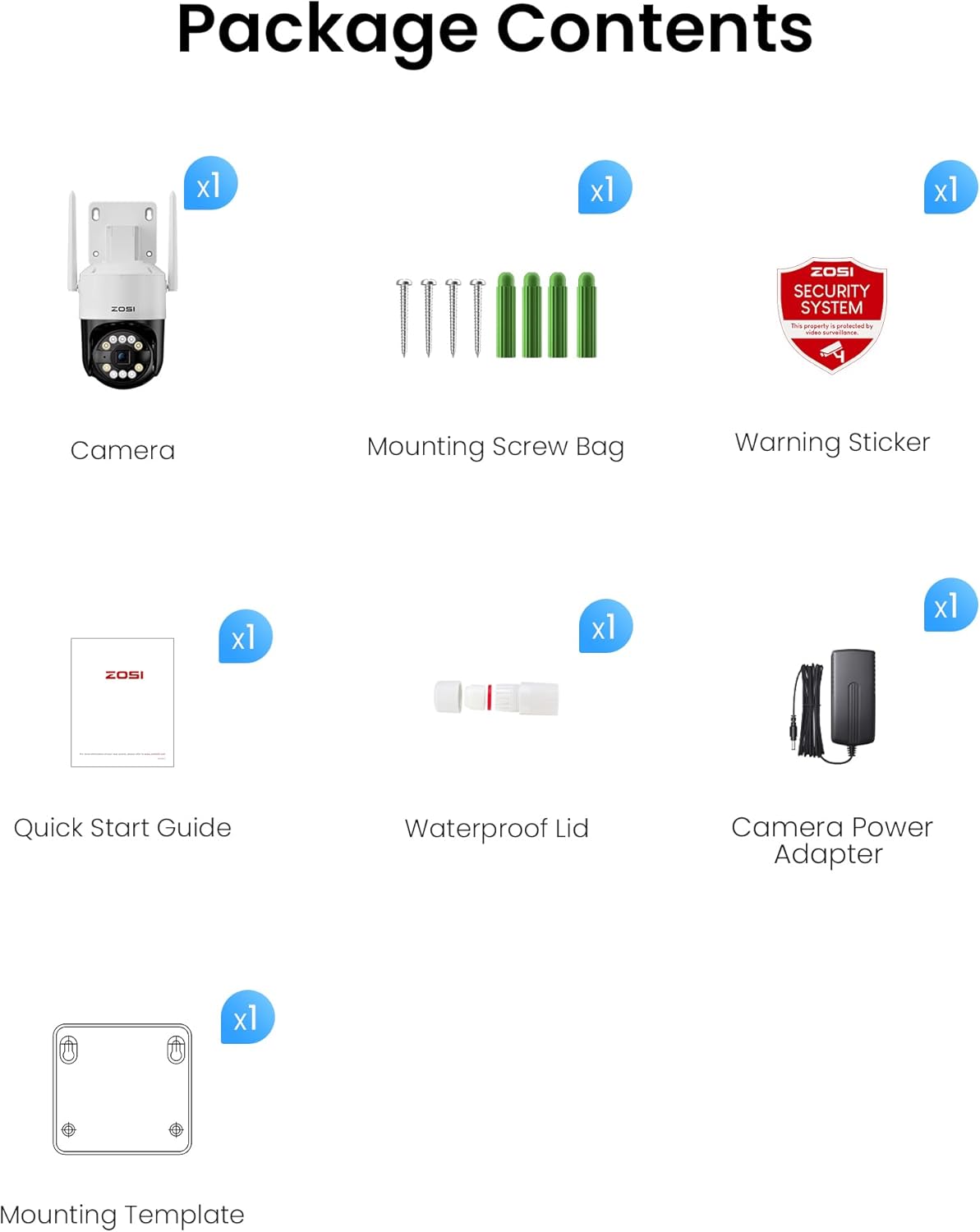3K Wi-Fi 6 Outdoor Überwachungskamera 360°, C296 5MP, 5MP Wi-Fi 6, 1 Stück Kamera
