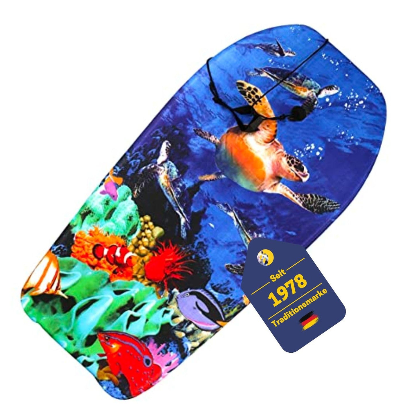 Bodyboard für Kinder mit Leash, Schildkröte