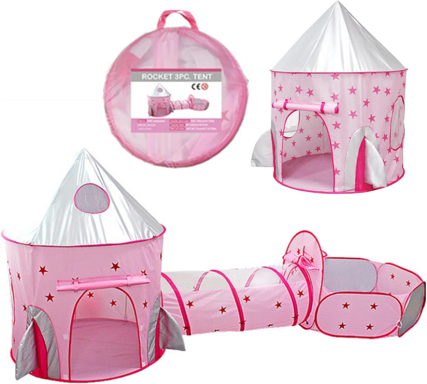 Spielzelt-Set, Rosa Rakete