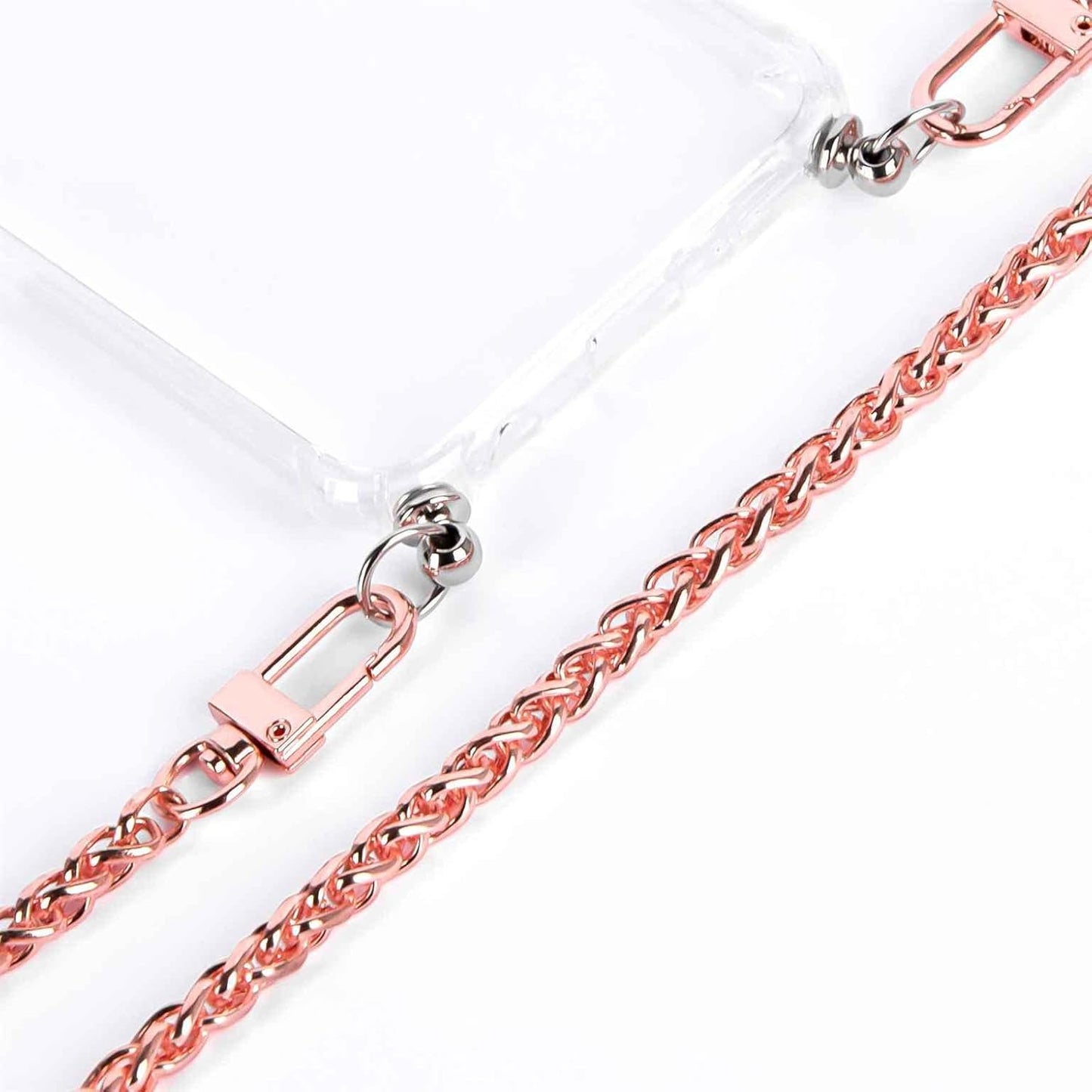 Abnehmbare Handykette mit Hülle für Galaxy A20e, Kette - Roségold