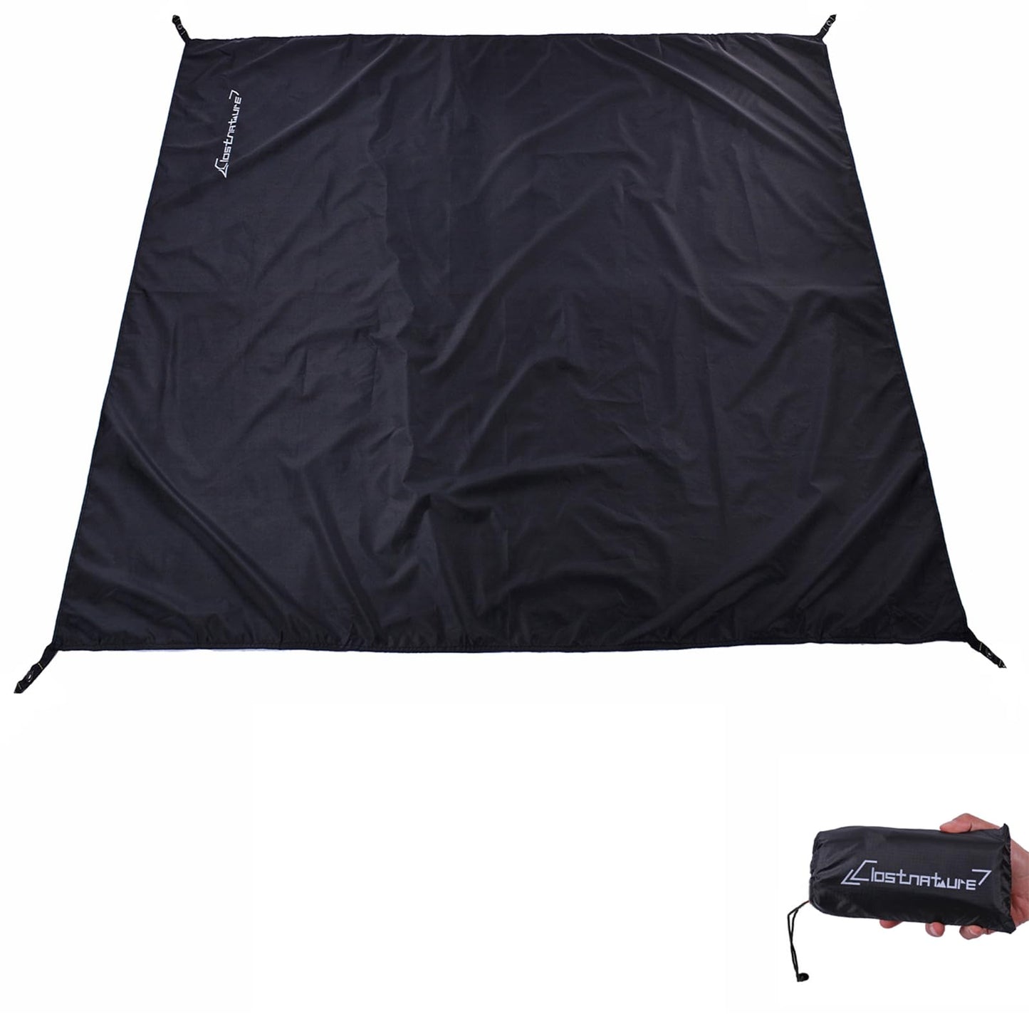 Wasserdichte Zeltunterlage, Schwarz 220 × 190 CM