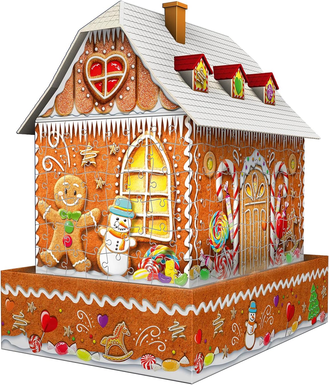 3D Puzzle Lebkuchenhaus mit LED-Beleuchtung, Single