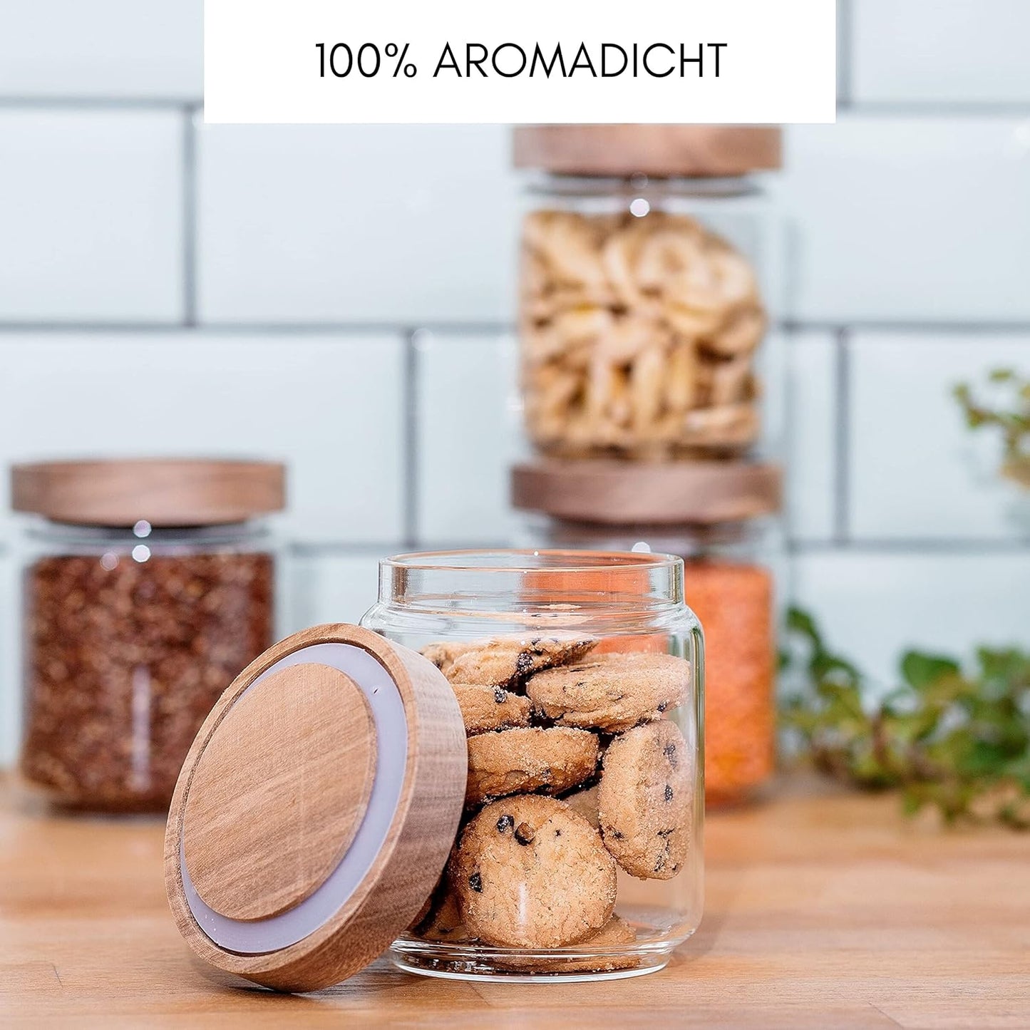 4-teiliges Vorratsgläser-Set, 4x 500ml