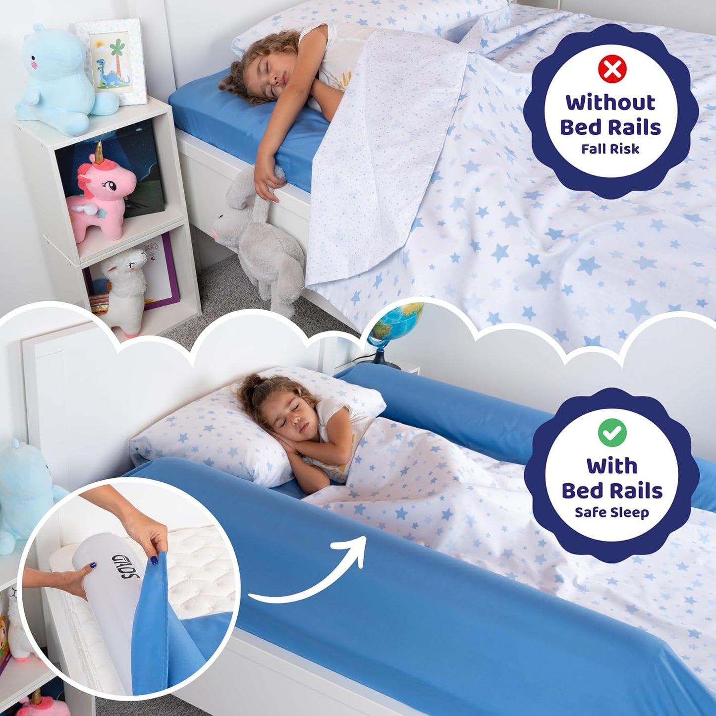 2er-Set Aufblasbarer Rausfallschutz fürs Bett, 2er Set