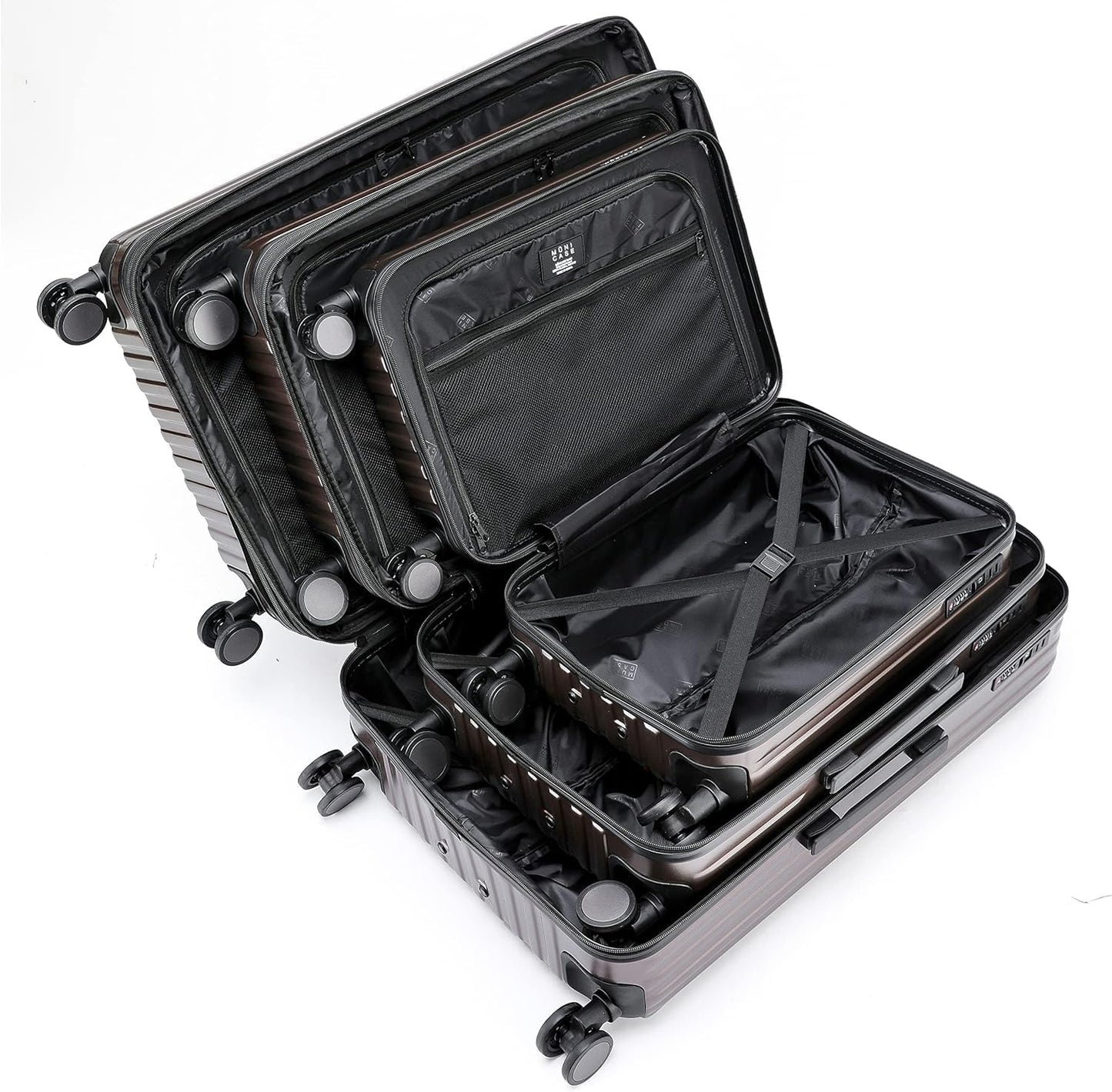 M816 Reisekoffer-Set mit TSA-Schloss und Teleskopgriff, 3-teilig, Coffee 3tlg. Kofferset