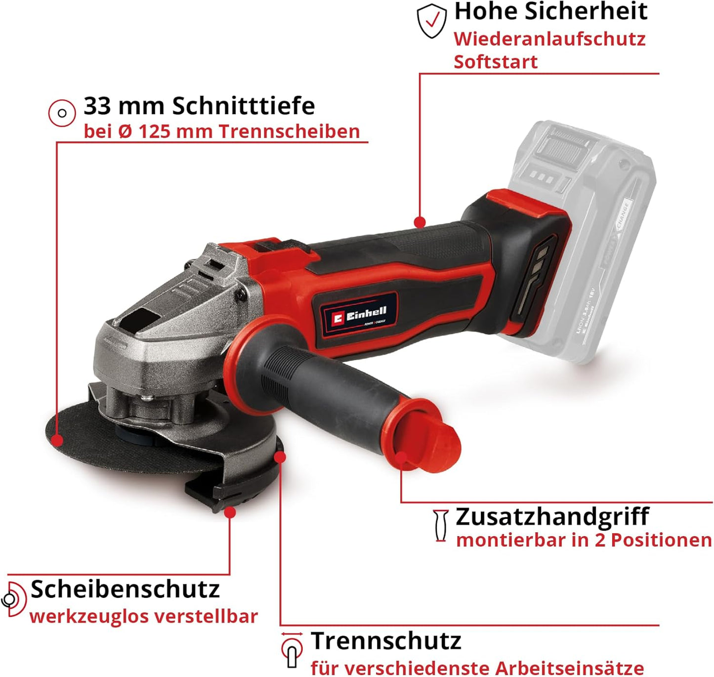Akku-Winkelschleifer TE-AG 18/125-2 Li