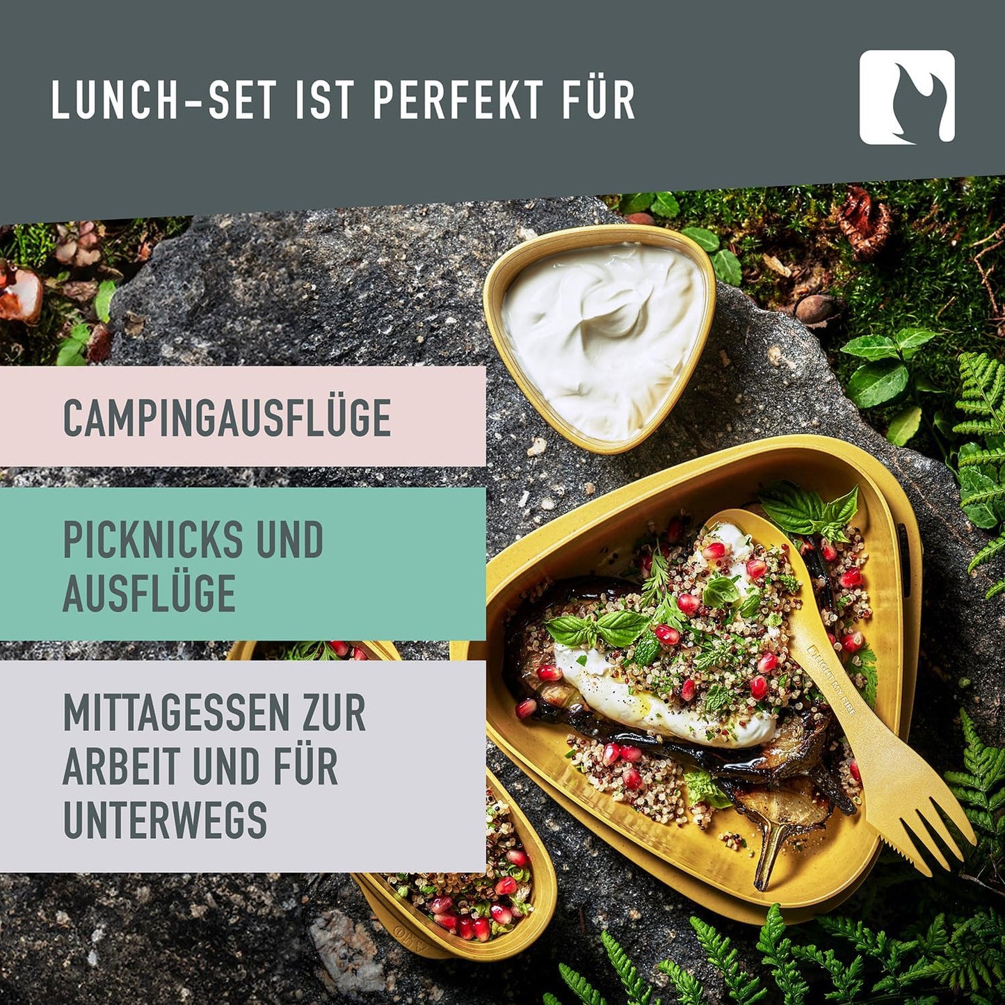 6-teiliges Camping-Geschirr-Set, Musty Yellow