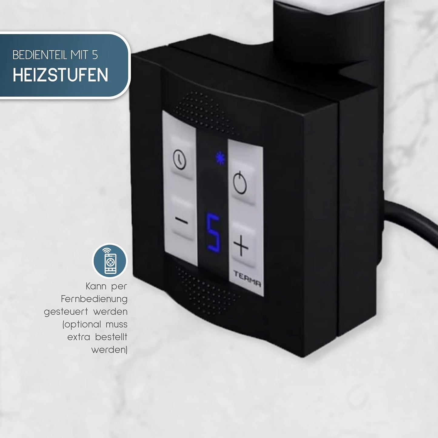 Elektrischer Badheizkörper mit Timer-Funktion, 1775h x 600b