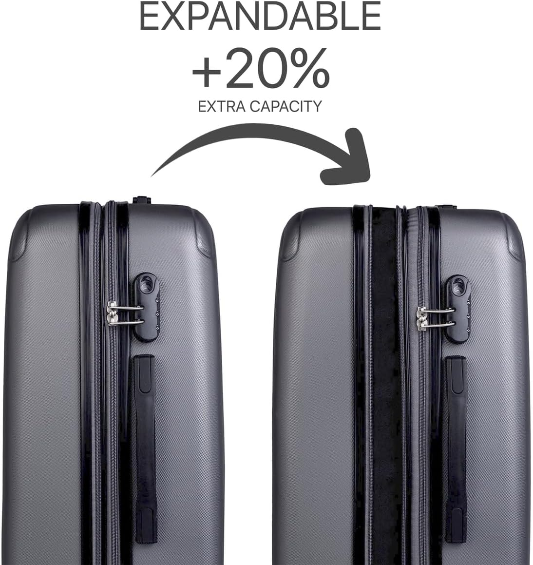 2er-Set Reisekoffer, Antrazit 2 Koffers S/M