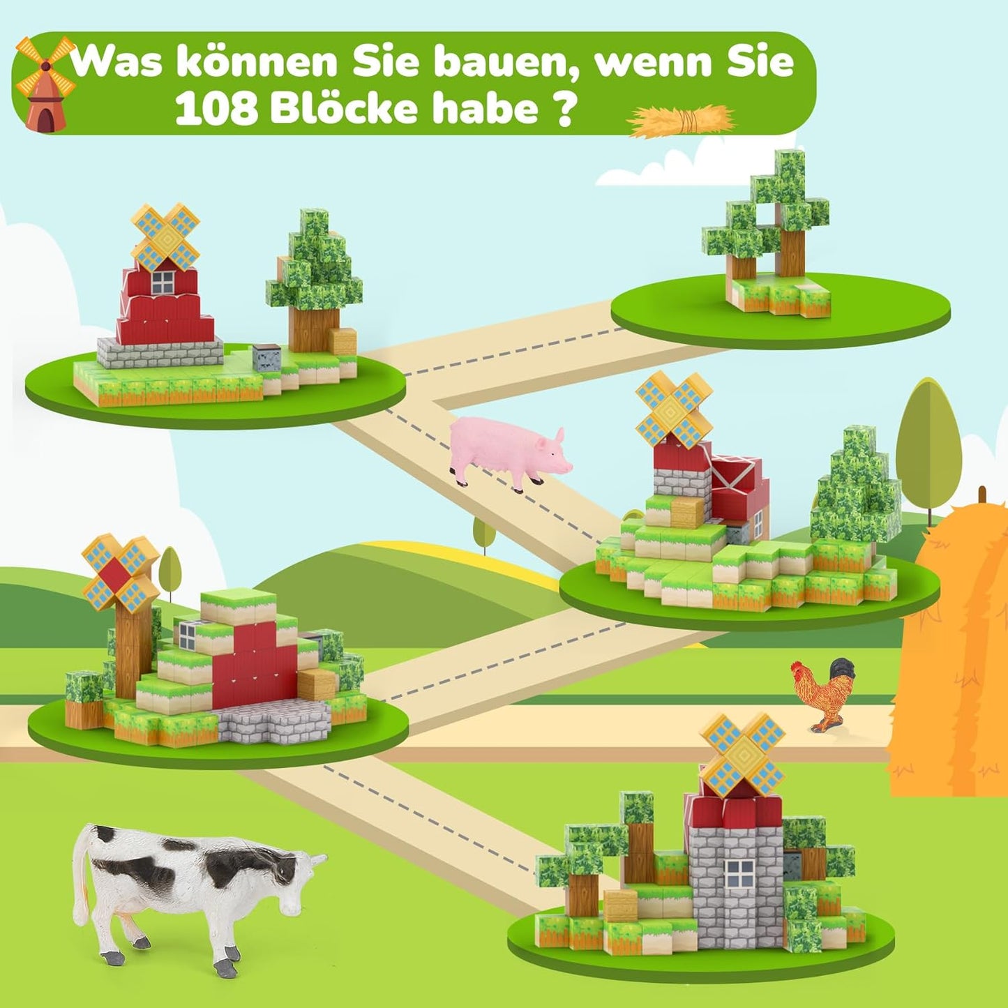 110-teilige Magnetblöcke Minen-Set, 110 Bauernhaus