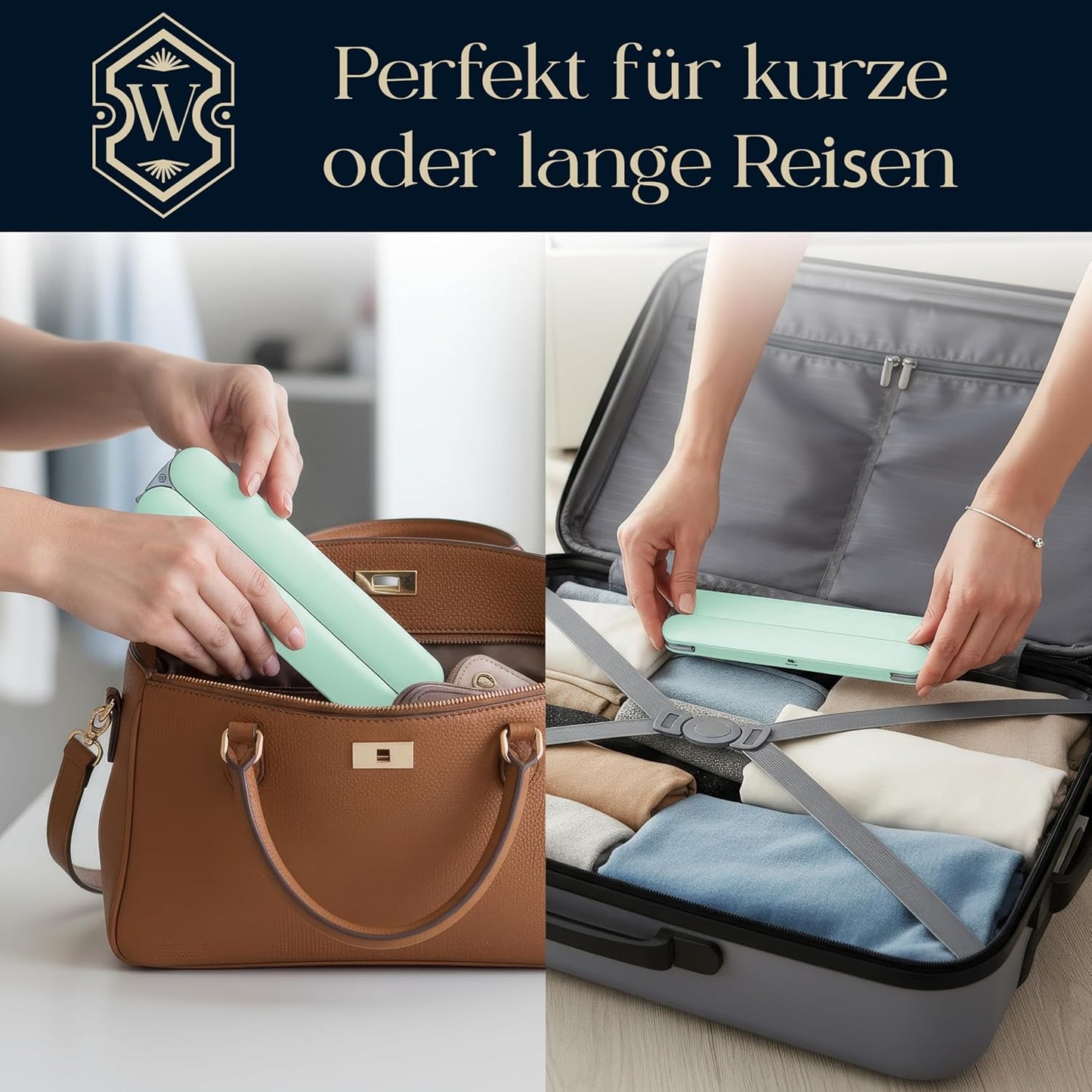 Faltbare Reise Kleiderbügel (3er Set) mit Clips, Grün