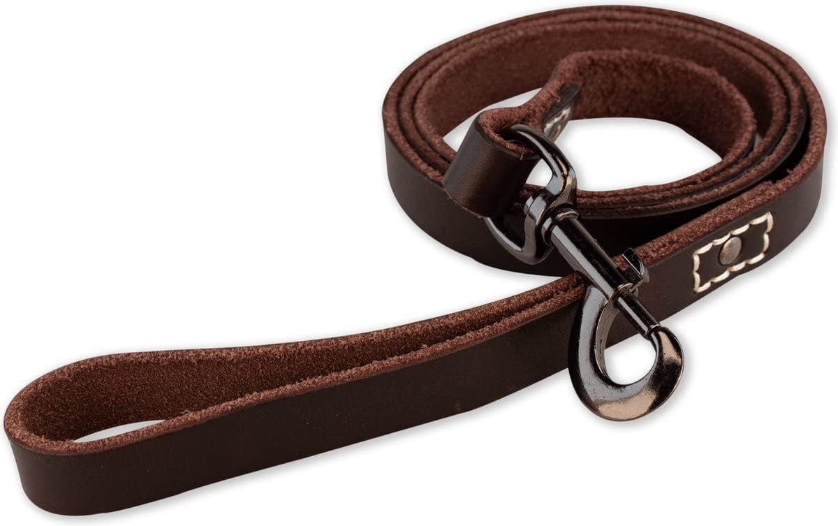 Hundeleine mit Naht, 140 cm, Braun/Schwarz 140cm