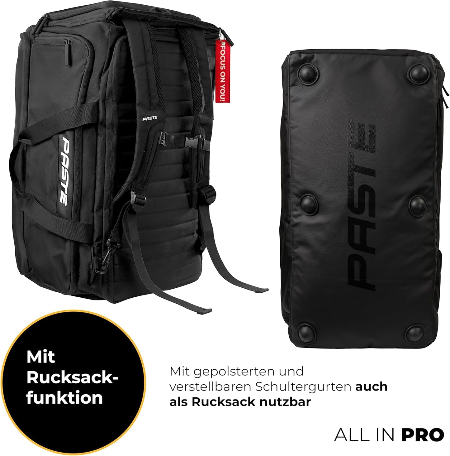 Sporttasche mit Rucksackfunktion und Nassfach