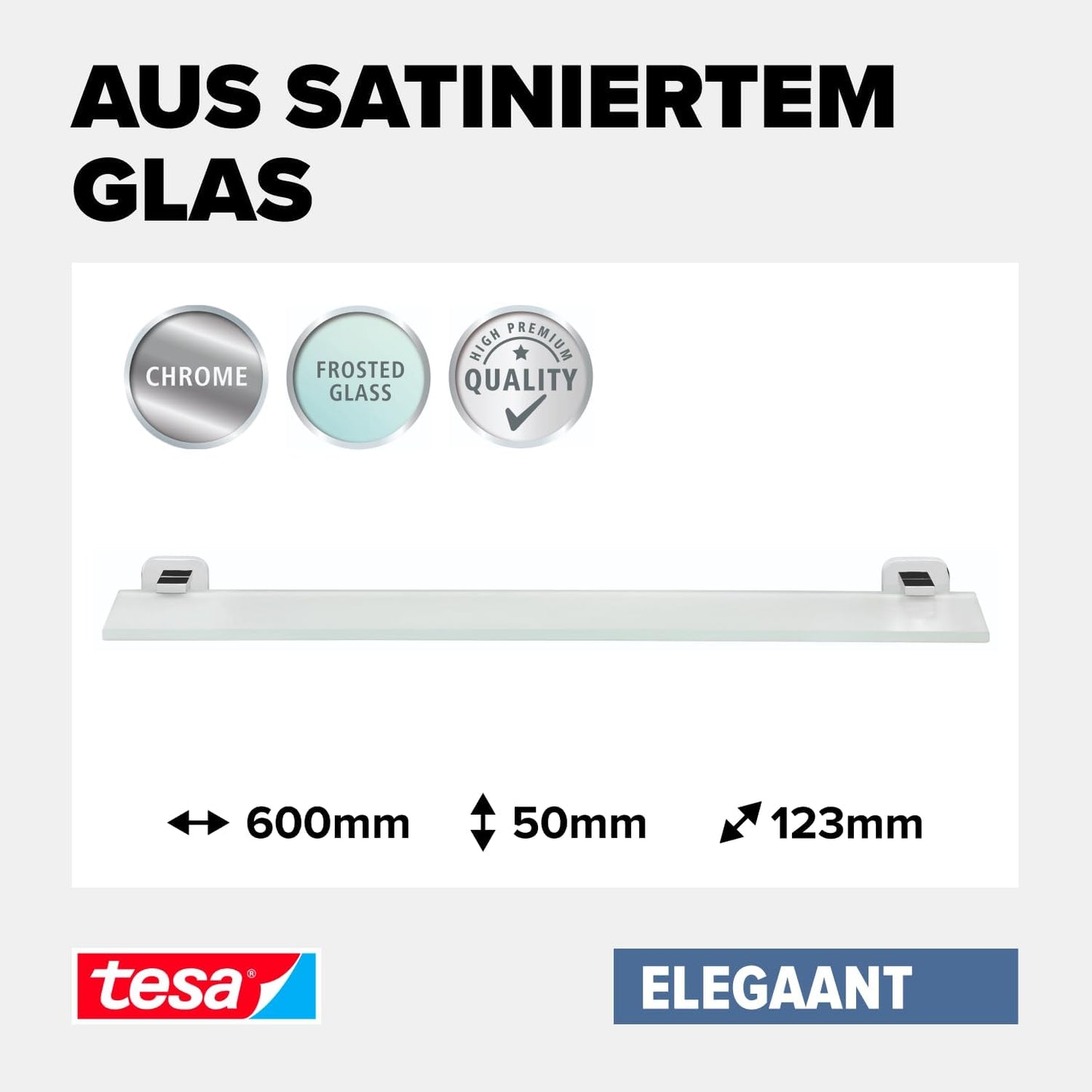 Elegaant Badablage aus Milchglas, Glasablage