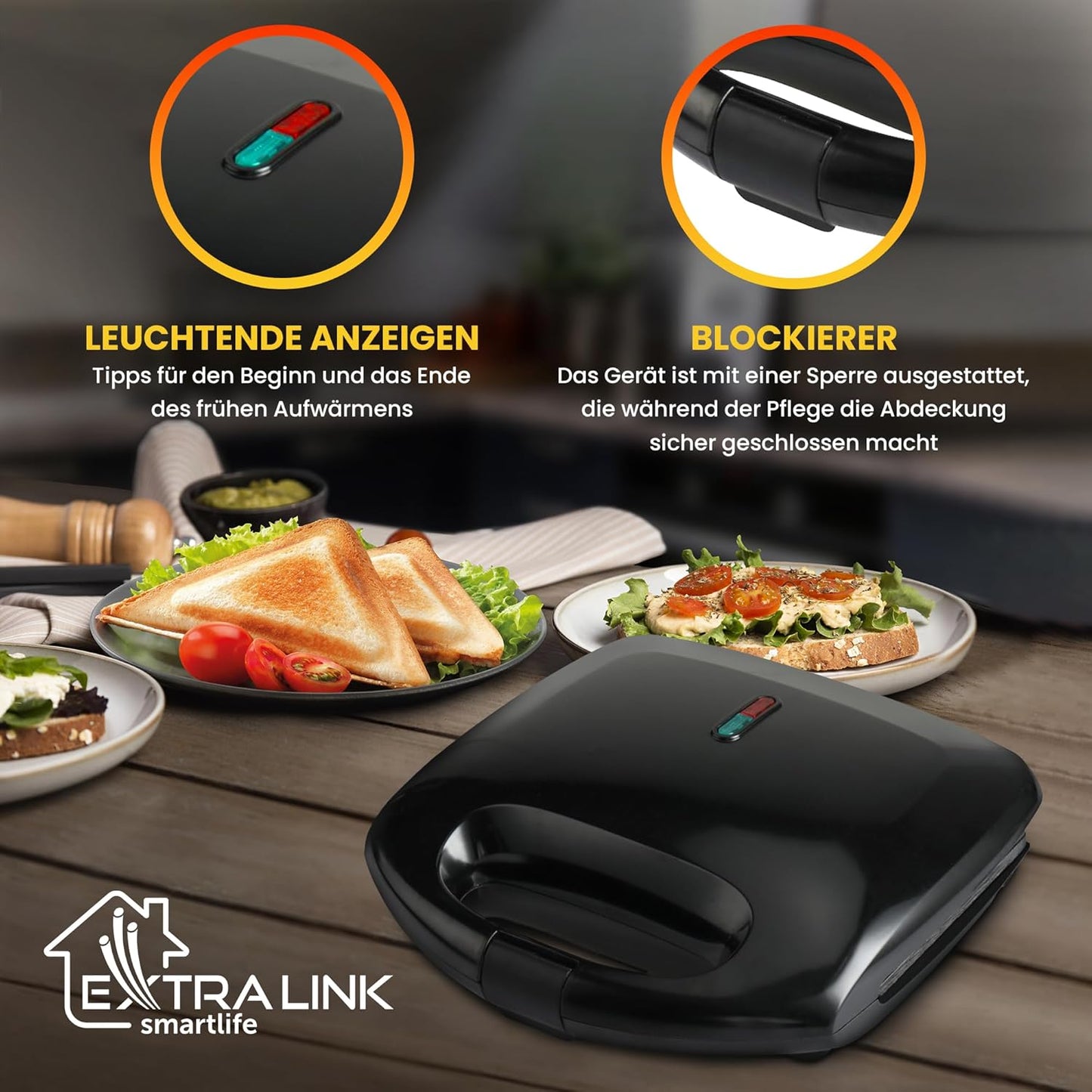 SJ-22 Sandwichtoaster mit Antihaftbeschichtung