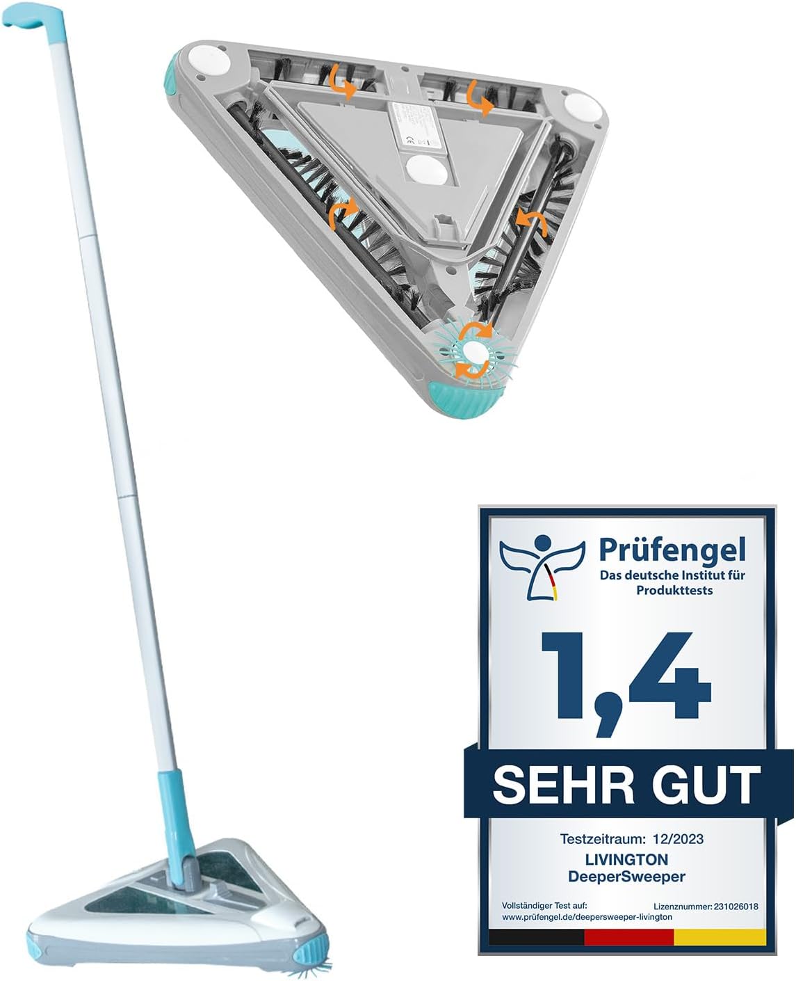 Deeper Sweeper Kabelloser Akku-Bodenreiniger mit LED-Licht