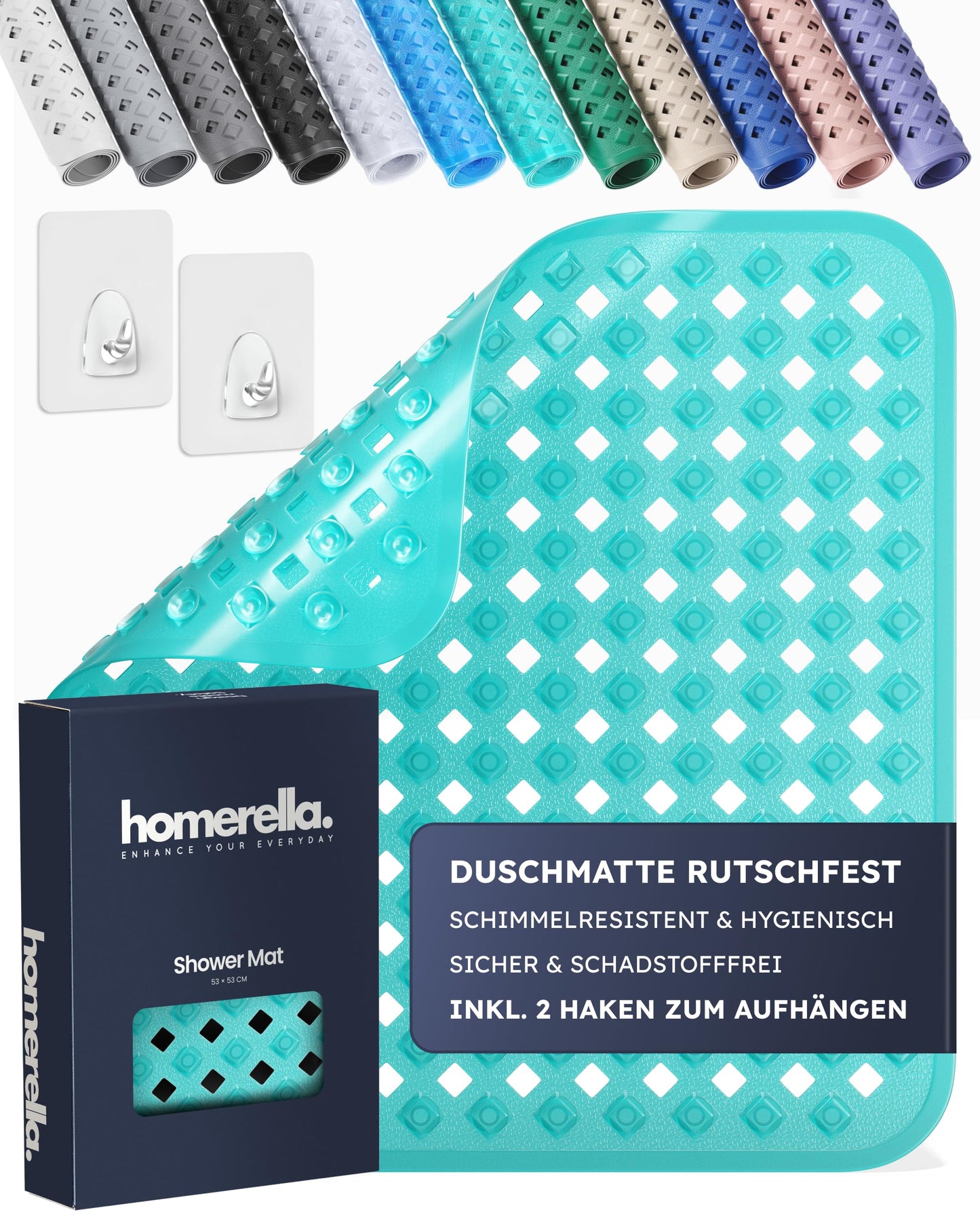 Rutschfeste Duschmatte, Petrol