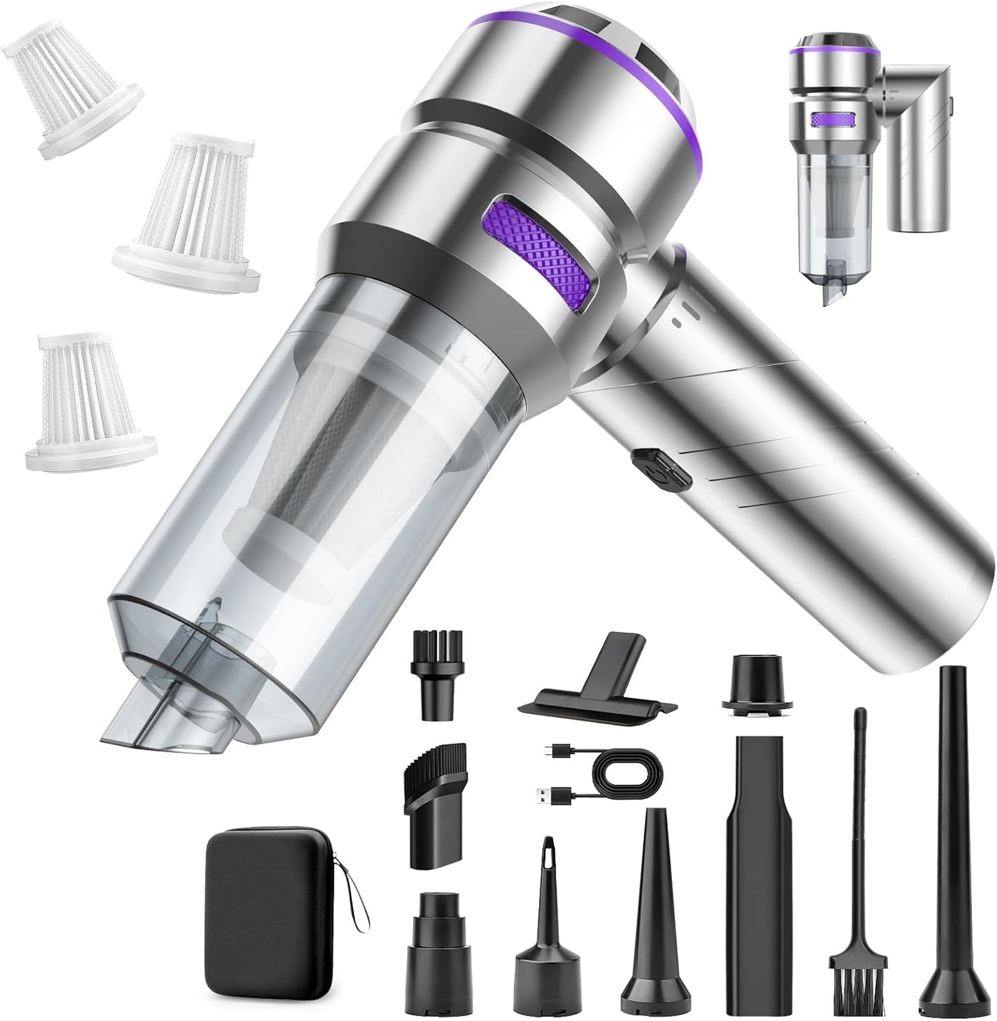 Kabelloser 4-in-1 Handstaubsauger, Silber
