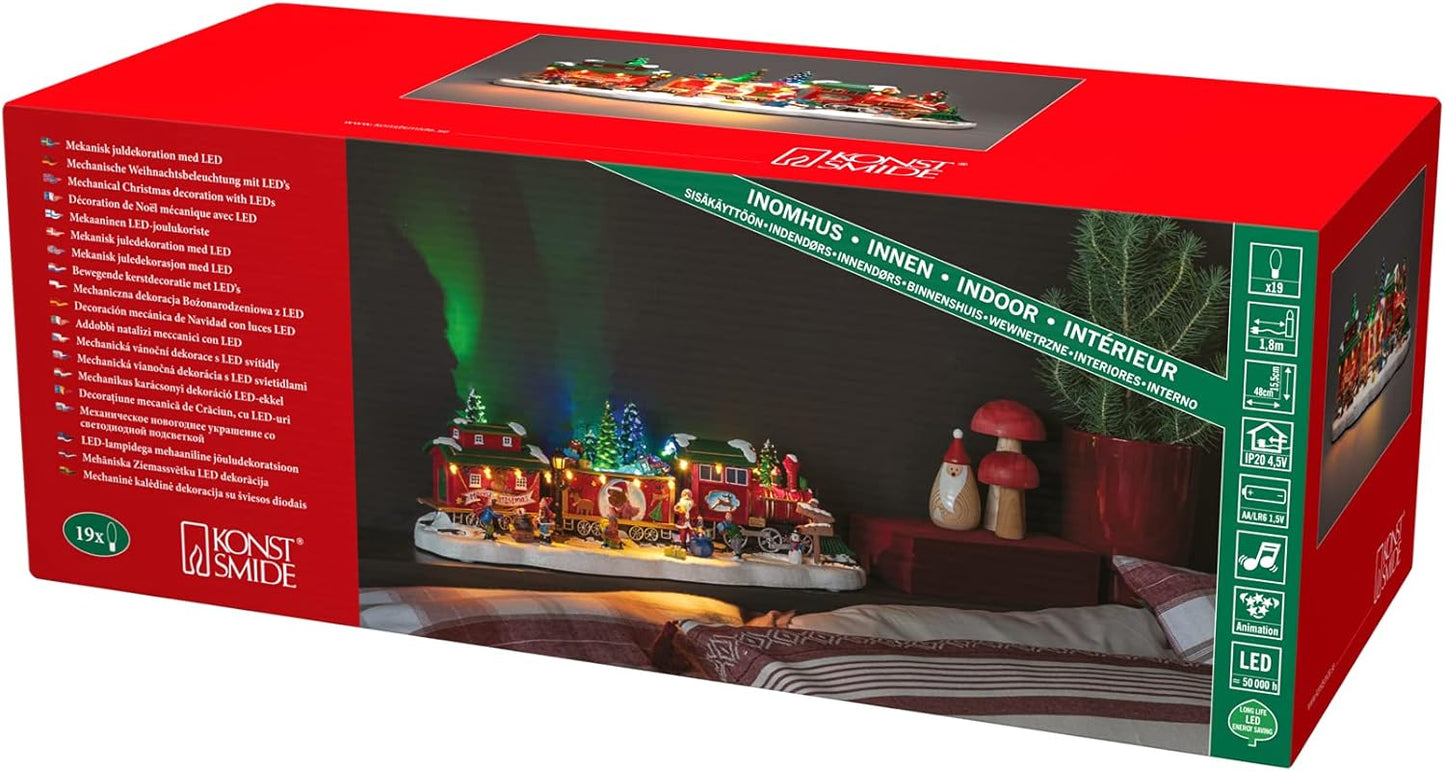LED Weihnachtszug mit Musik und rotierendem Baum, Zug