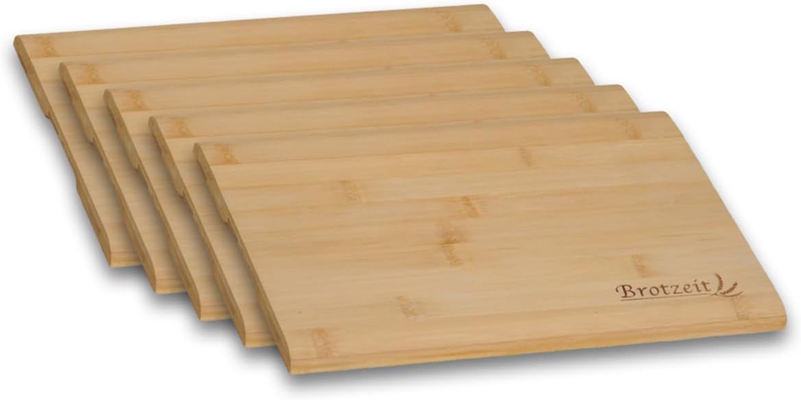 5er-Set Brotzeitbrett, 32 x 21 cm, 5er Pack XL Bambusholz