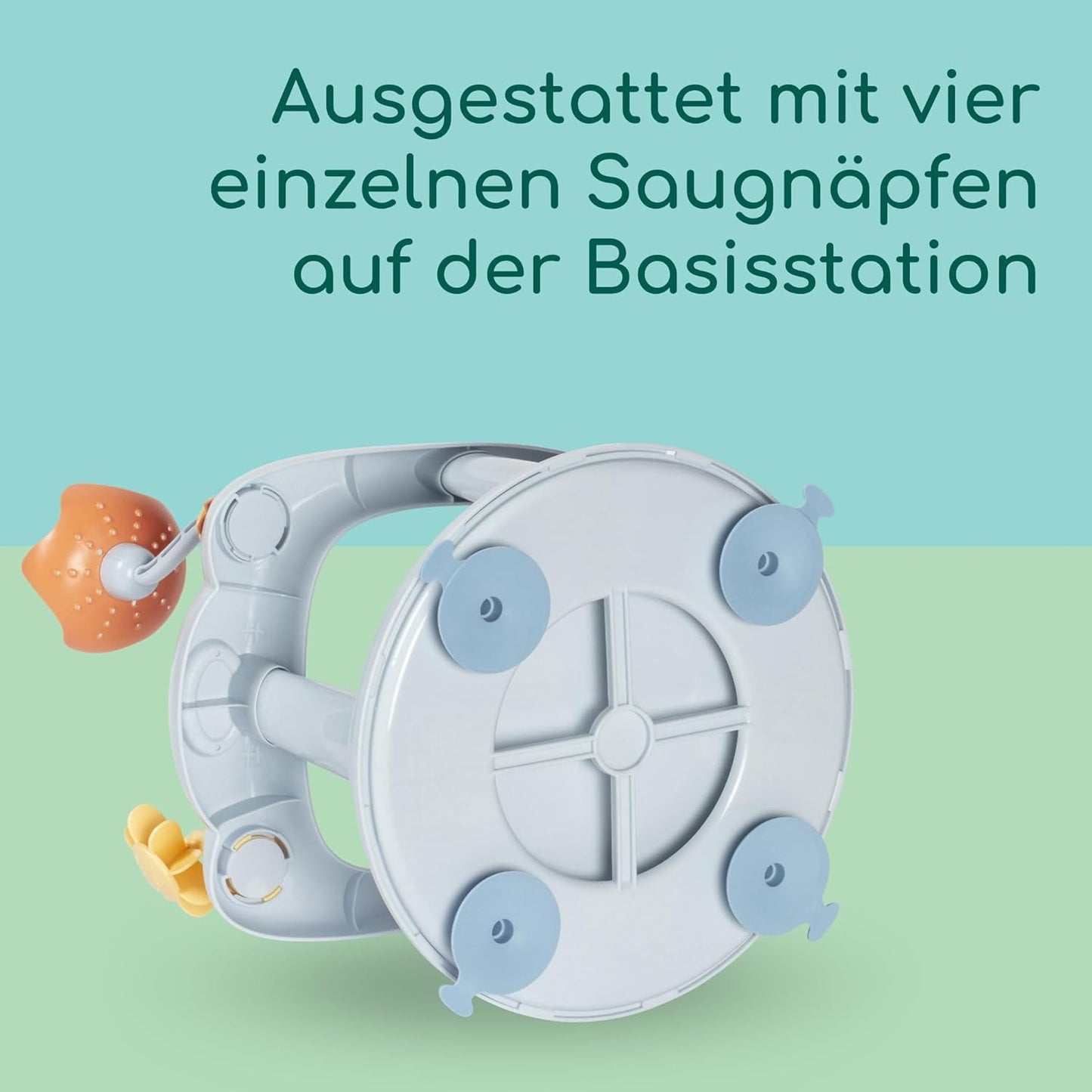 Drehbarer Badewannensitz mit Spieltisch, Verspielter drehbarer Badewannensitz Blau