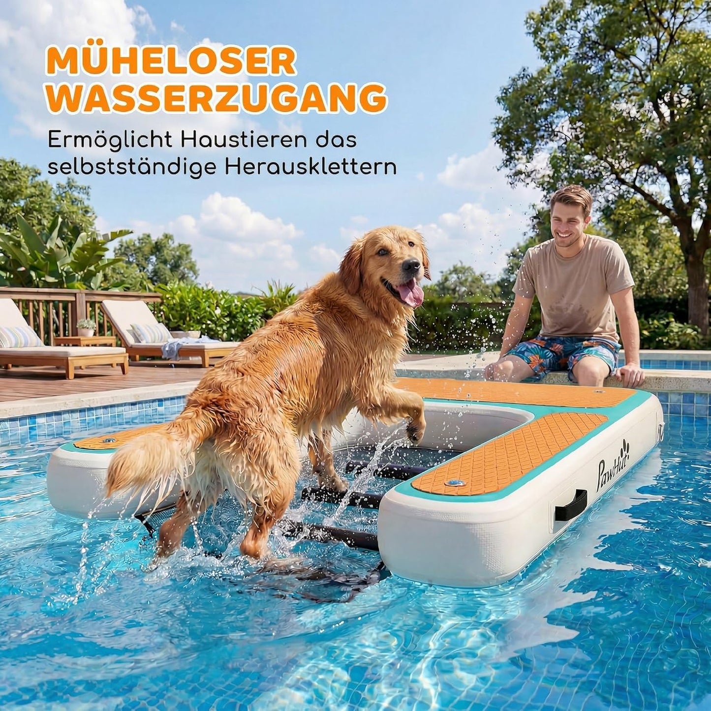 Aufblasbare Hunde-Wasserrampe