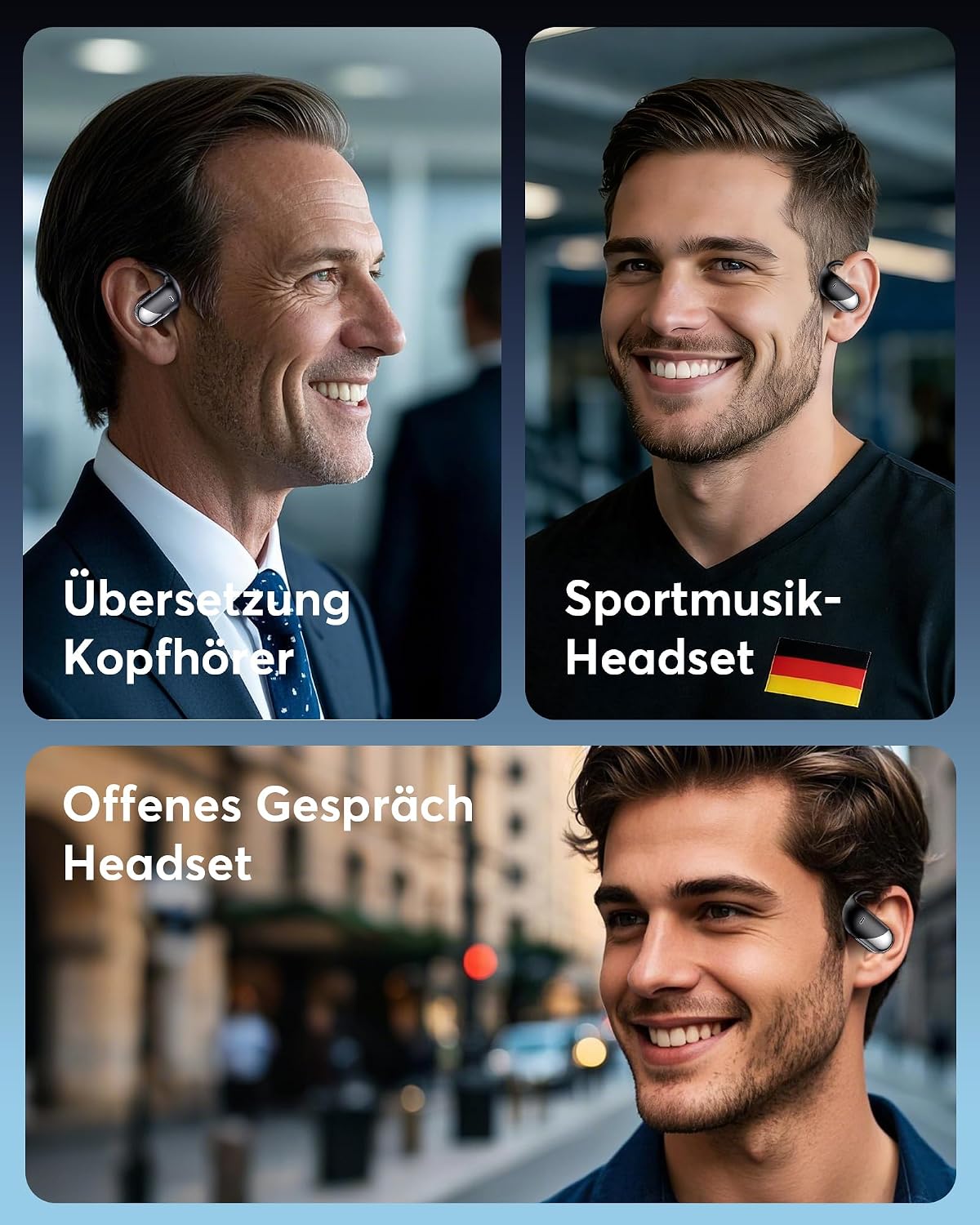 KI Übersetzer Kopfhörer, Schwarz