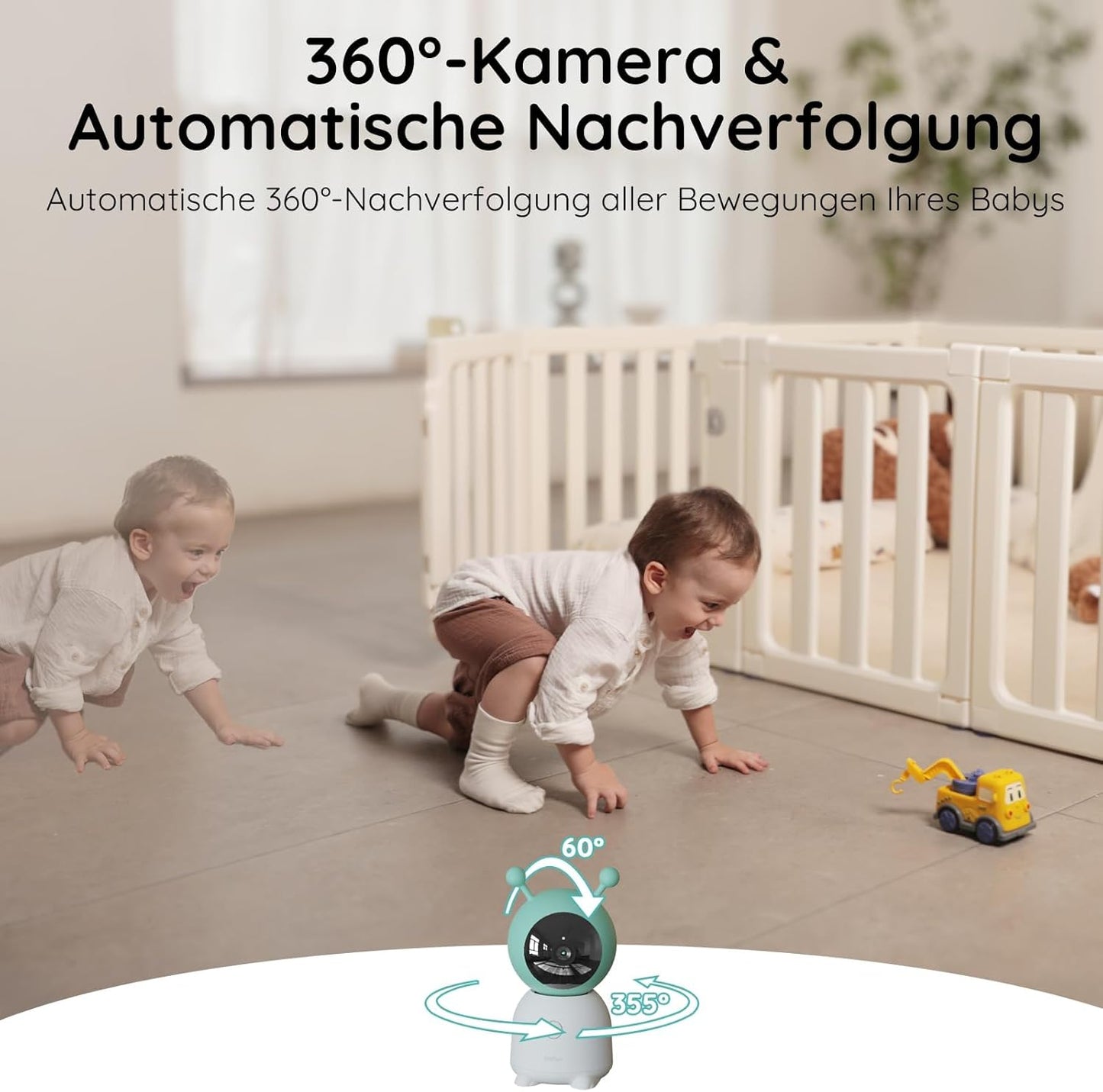 Babyphone mit Kamera und 360°-Bewegung, Babyphone mit 1 Kamera