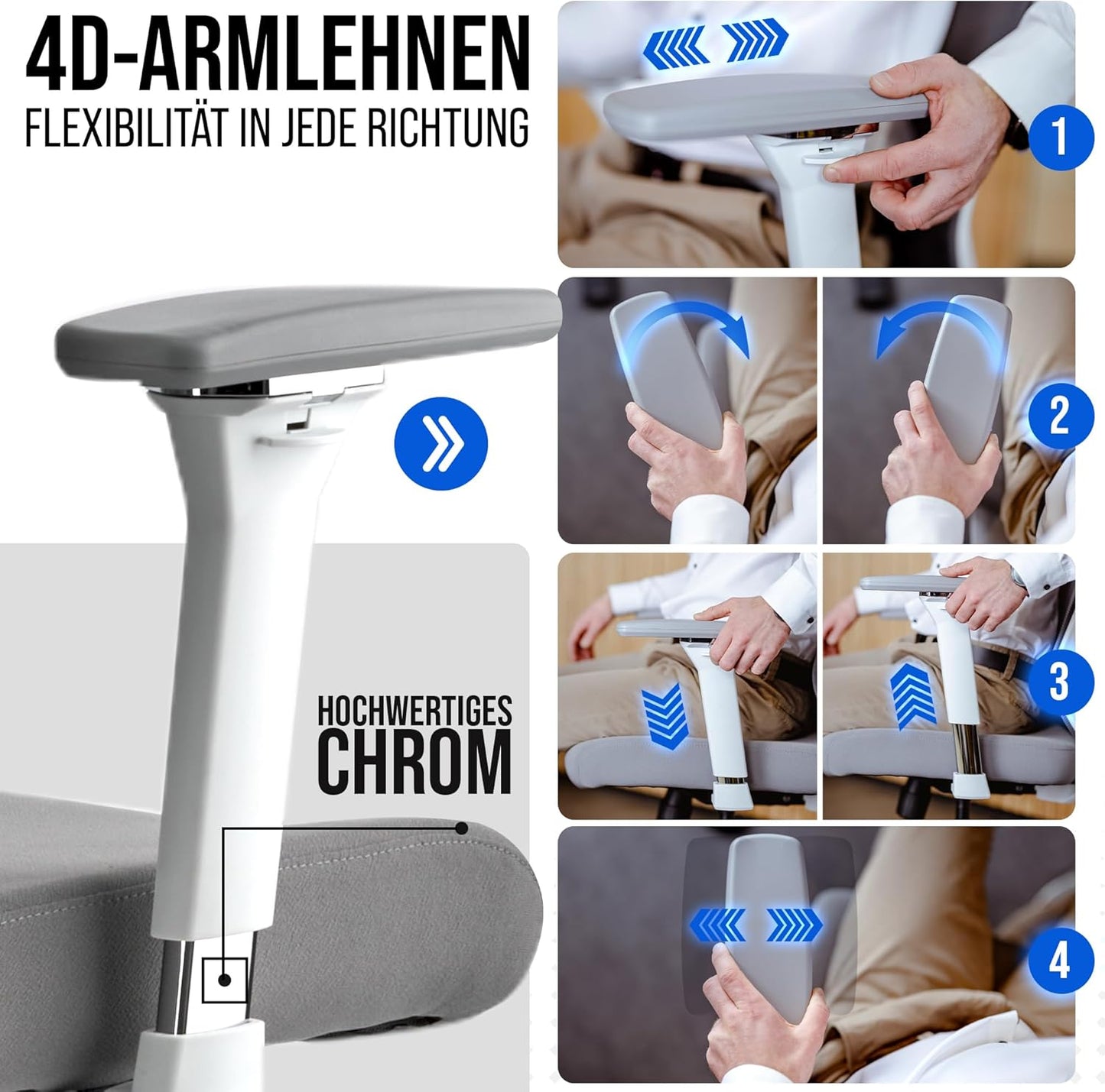 Ergonomischer Bürostuhl, Weiss