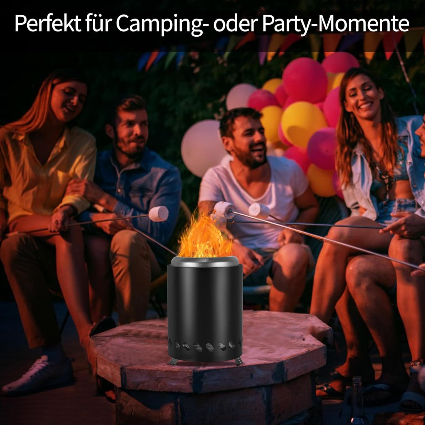 Tragbare Feuerstelle für Camping mit Reisetasche, 14cm #1 Schwarz