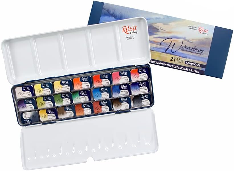 Aquarellfarben-Set für Landschaftsmalerei mit 21 Farben, Landschaft