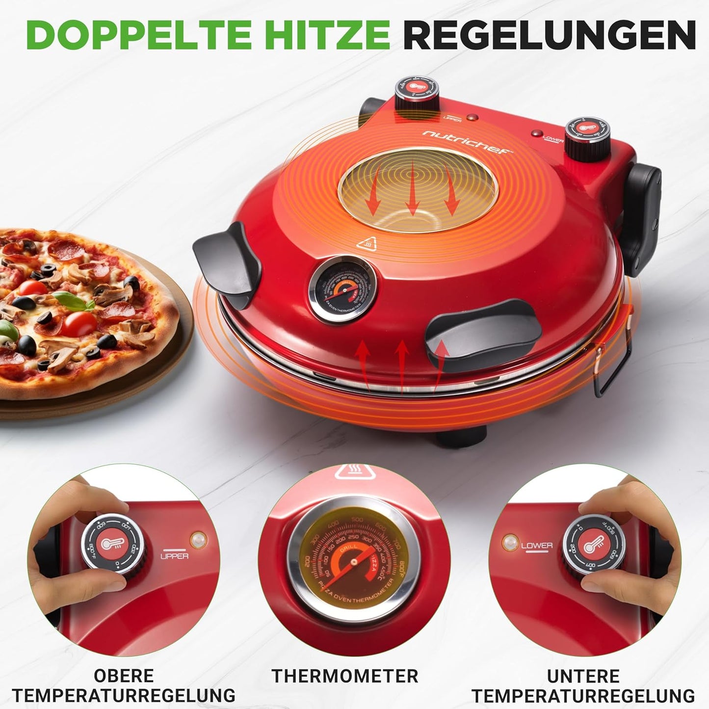 Pizzaofen mit Zubehör, Red