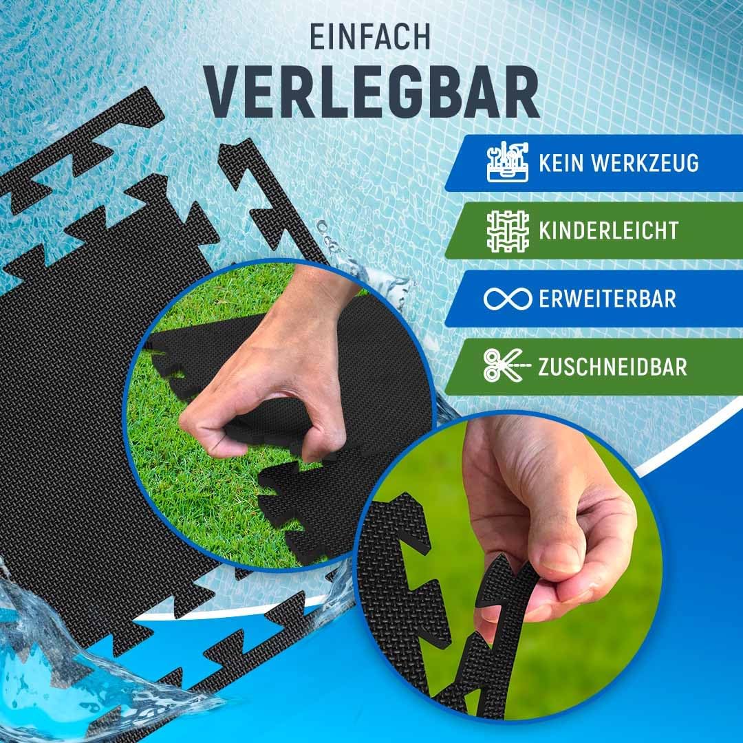 Pool Unterlage Set, Pool Unterlegmatte schwarz