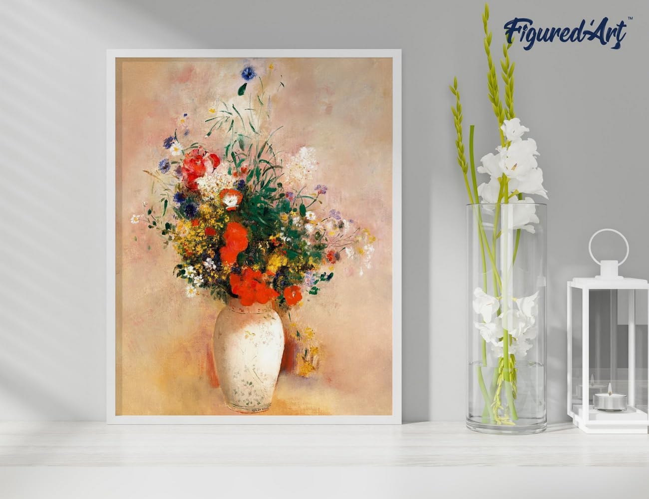 Malen Nach Zahlen Set Vase mit Blumen, Vase mit Blumen - Odilon Redon 40x50cm Mit Keilrahmen (nicht gespannt)