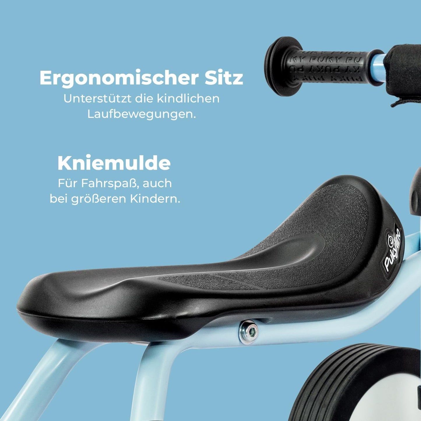 PUKYLINO Rutschfahrzeug mit Lenkerpolster retro blue, Retro Blue + Lenkerpolster