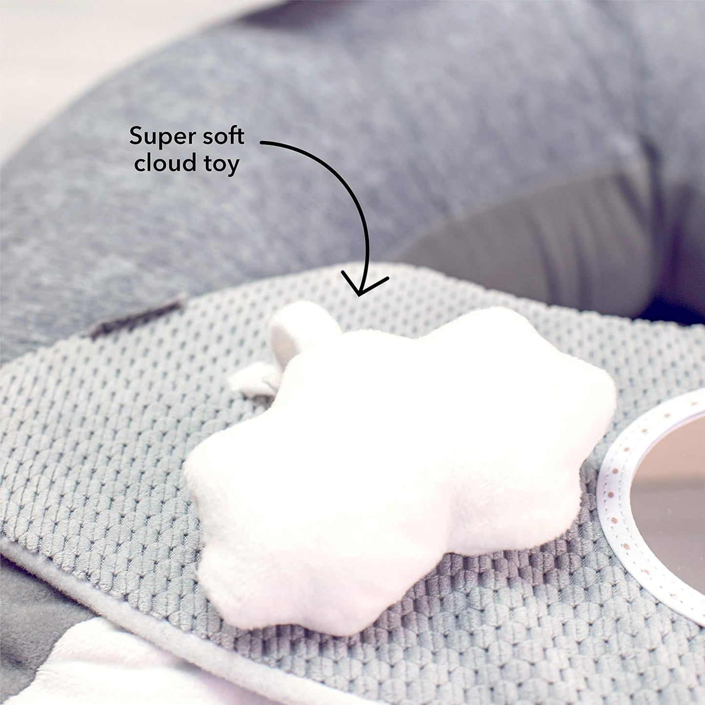 Aufblasbarer Babysitz für den Boden mit abnehmbarem Tablett, Grey, 1 Count (Pack of 1), Einzelbett